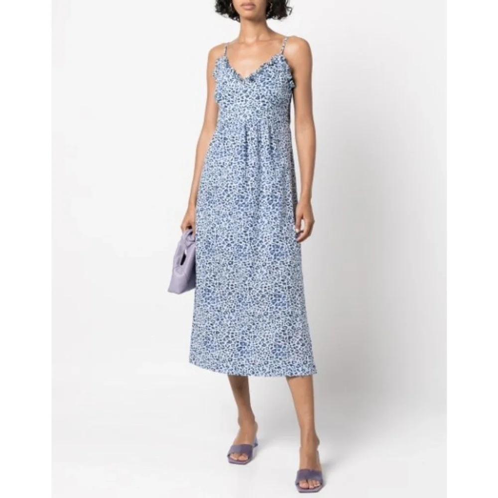 NWOT Baum Und Pferdgarten Adianna Leopard Print Organic Cotton Midi Dress